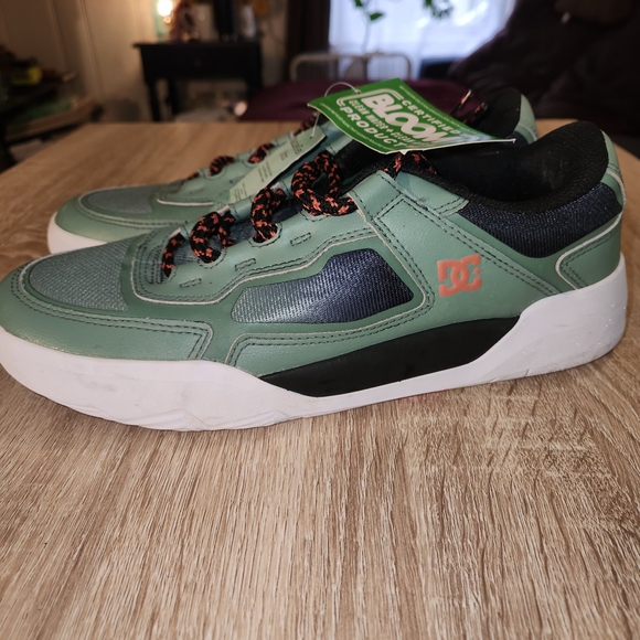 DC Green Sneakers with Black and Orange Accents - Picture 2 of 4